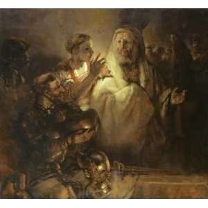  Denial of St Peter by Rembrandt Van Rijn. Size 16.00 X 14 