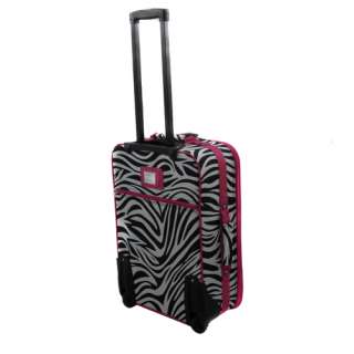 Pink Zebra Pattern Expandable 3 Piece Luggage Set $220  