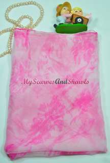 Brand New 100% Silk Scarf Shawl Pink Floral Sensation  