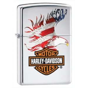  Zippo Harley Davidson Lighter With American Patriotic Eagle 