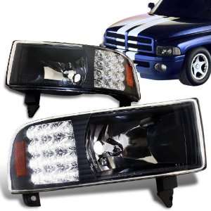  1994   2001 Dodge Ram LED Headlights with Amber Reflectors 