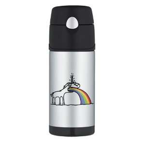   Thermos Travel Water Bottle Unicorn Vomiting Rainbow 