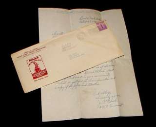 1941 INDIAN PEACE TREATY ADV LETTER COUCH ARKANSAS LOT  