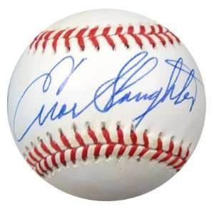  Enos Slaughter Autographed/Hand Signed NL Baseball PSA/DNA 