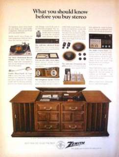 1968 ZENITH   MOLINA STEREO   MEDITERRANEAN STYLE Print AD  