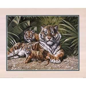    Yellow Tigers With Cubs by Gary Ampel 20x16