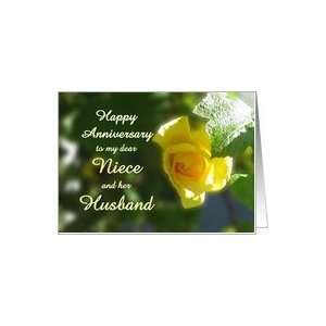 Happy Anniversary to Niece and her Husband   Yellow Rose Card
