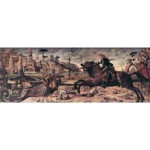 FRAMED oil paintings   Vittore Carpaccio   24 x 8 inches   St. George 