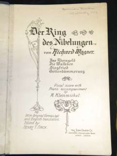 Wagner The Valkyrie Score 1903 Der Ring des Nibelungen  