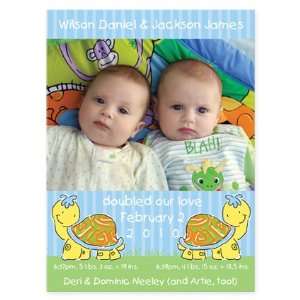  Twin Turtles Announcement Birth Announcement Baby