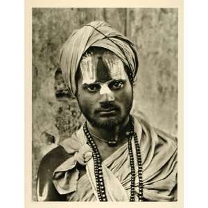  1935 Hindu Sadhu Monk Ascetic Vishnu India Photogravure 