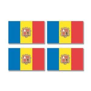 Andorra Country Flag   Sheet of 4   Window Bumper Stickers