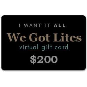  WeGotLites $200 Virtual Gift Card