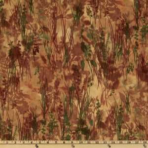  44 Wide Shadow Play Grass Green/Tan Fabric By The Yard 