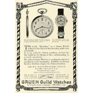  1922 Ad Antique Gruen Guild Pocket Watches Wristwatch 