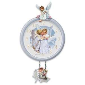  Sandra Kuckss Angel Moments Pendulum Wall Clock by The 