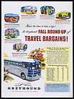 1950 Greyhound Bus Travel Bargains Trip Fares Vintage Print Ad