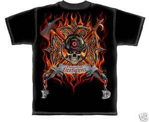 New Gothic Look Volunteer Firefighter T Shirt, Size MD  