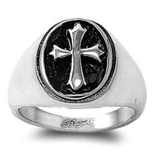  Stainless Steel Casting Ring   Cross   Size  9 Jewelry
