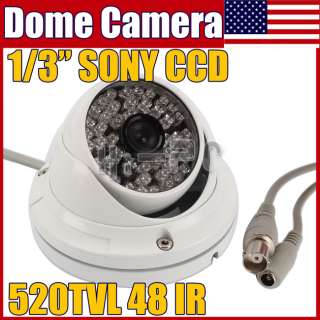 520TVL Night Vision Vandal 48IR Security CCTV CCD Dome Camera @US 