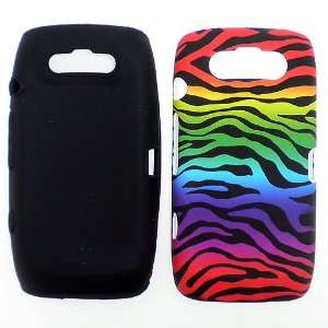 9850 9860 Colorful Rainbow Zebra Animal Skin Design Dual Layer Hybrid 