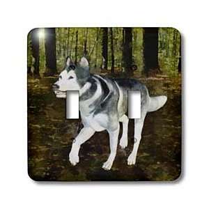 Boehm Digital Paint Animal   Wolf in the Forest   Light Switch Covers 