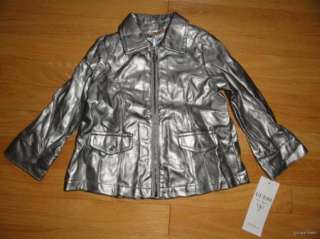 GUESS JEANS BABY TODDLER GIRLS METALLIC SILVER JACKET 18M NWT $59.50 