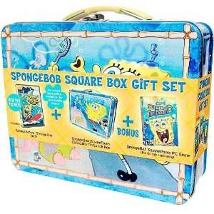  SpongeBob Square Box Gift Set   lunchbox + DVD + PC Game 