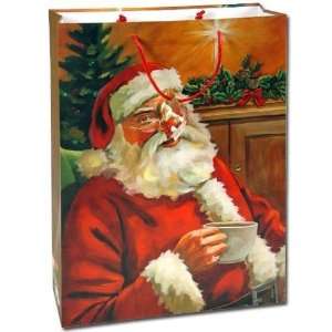  X Mas, X Large Santa Claus Glitter Gift Bag Case Pack 144 
