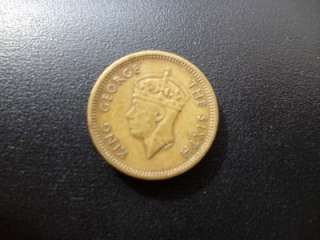 HONG KONG FIVE CENTS 1949, NICKEL BRASS, PLEASE VIEW THE SUPERSIZED 