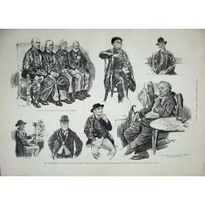   1889 Men Sketch Stocking Makers Leicester Workhouse