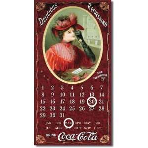  COKE Victorian Red Dress Tin Calendar 8.5W x 16H