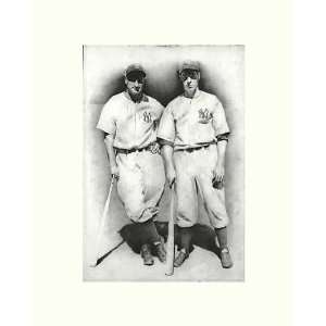  Dimaggio & Gehrig by Allan Friedlander. Size 9.75 X 14.50 