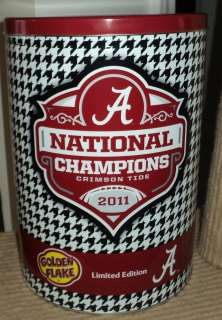 Alabama Crimson Tide National Championship 2011 Golden Flake Chips Can 