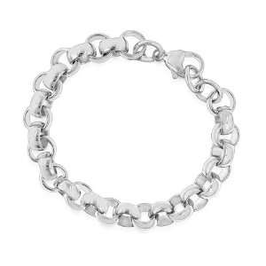   Vicenza Collection Platinum Over Bronze Rolo Bracelet   7.75 Jewelry