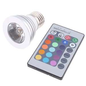 3 Watt 16 Color LED Light Bulb with Remote for Party Bar 