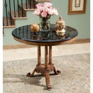   Table with Fossil Stone and Brass Inlay Top 573070 Furniture & Decor