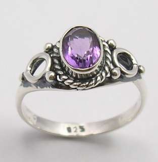 925 Sterling Silver AMETHYST Handmade Ring All Sizes  