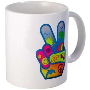  Drink Cup) Peace Sign Hand Symbol Dolphin Smiley Face 