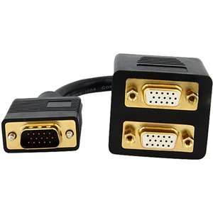 ft VGA to 2x VGA Video Splitter Cable   M/F. 1FT VGA 2X VGA SPLITTER 