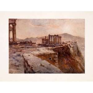  1906 Color Print Acropolis Anthes Greece Parthenon 