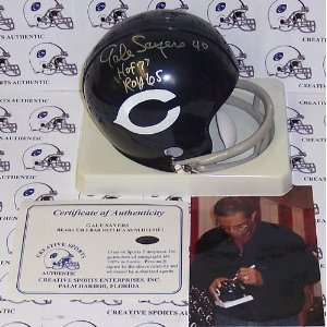  Gale Sayers Signed Chicago Bears 2 Bar Throwback Riddell 