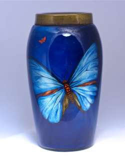 STOURBRIDGE DG WARE 7 BUTTERFLY COBALT IRIDESCENT BLUE ART GLASS 