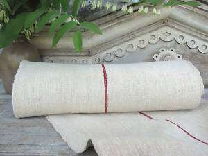 Vintage linen feed flour sack fabric RED 1yd hemp  