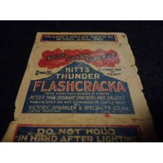 1926 Vintage Firecracker Box Label HITTS FLASHCRACKA  