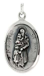 St. Vincent De Paul Pendant .925 Sterling Silver prp18  