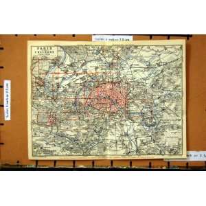  MAP 1898 FRANCE ENVIRONS PARIS VERSAILLES CHOISY DENIS 