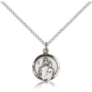 925 Sterling Silver O/L Our Lady of Consolation Medal Pendant 5/8 x 1 