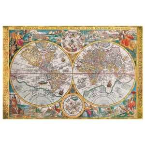 Antique Map   Orbis Terrarum, 1636 by Jean Boisseau. Size 54.00 X 36 