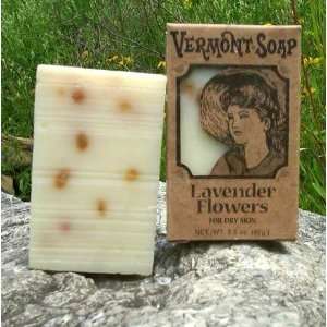  Vermont Soap Organics   Lavender Flowers 3.5 Oz Bar Soap 